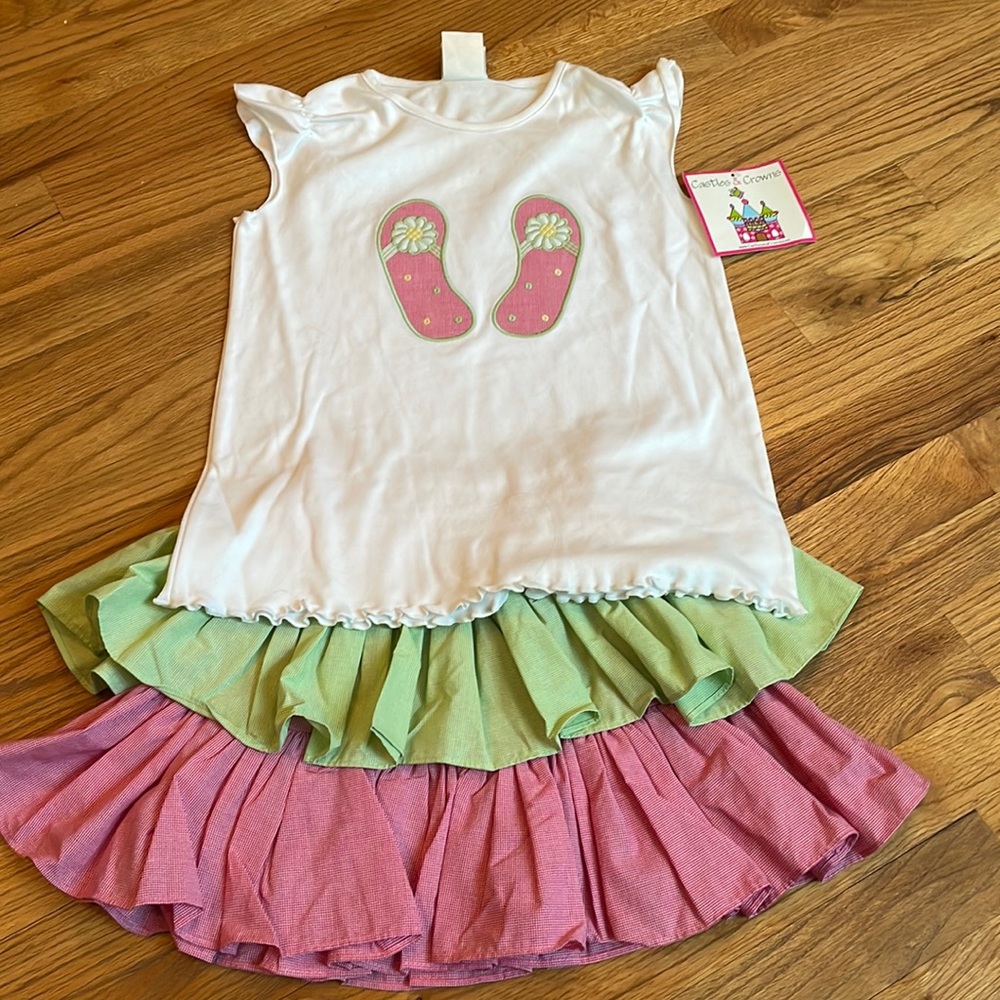 NWT- Castles & Crowns outfit-size 7/8-adorable gingham! Love it!